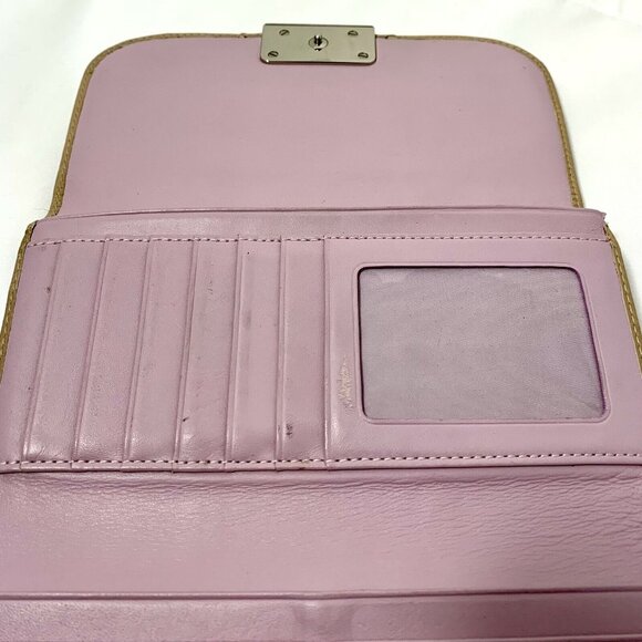 COACH Kristin Beige Leather Credit Card ID Window Trifold Wallet Lavender INT - Picture 13 of 16